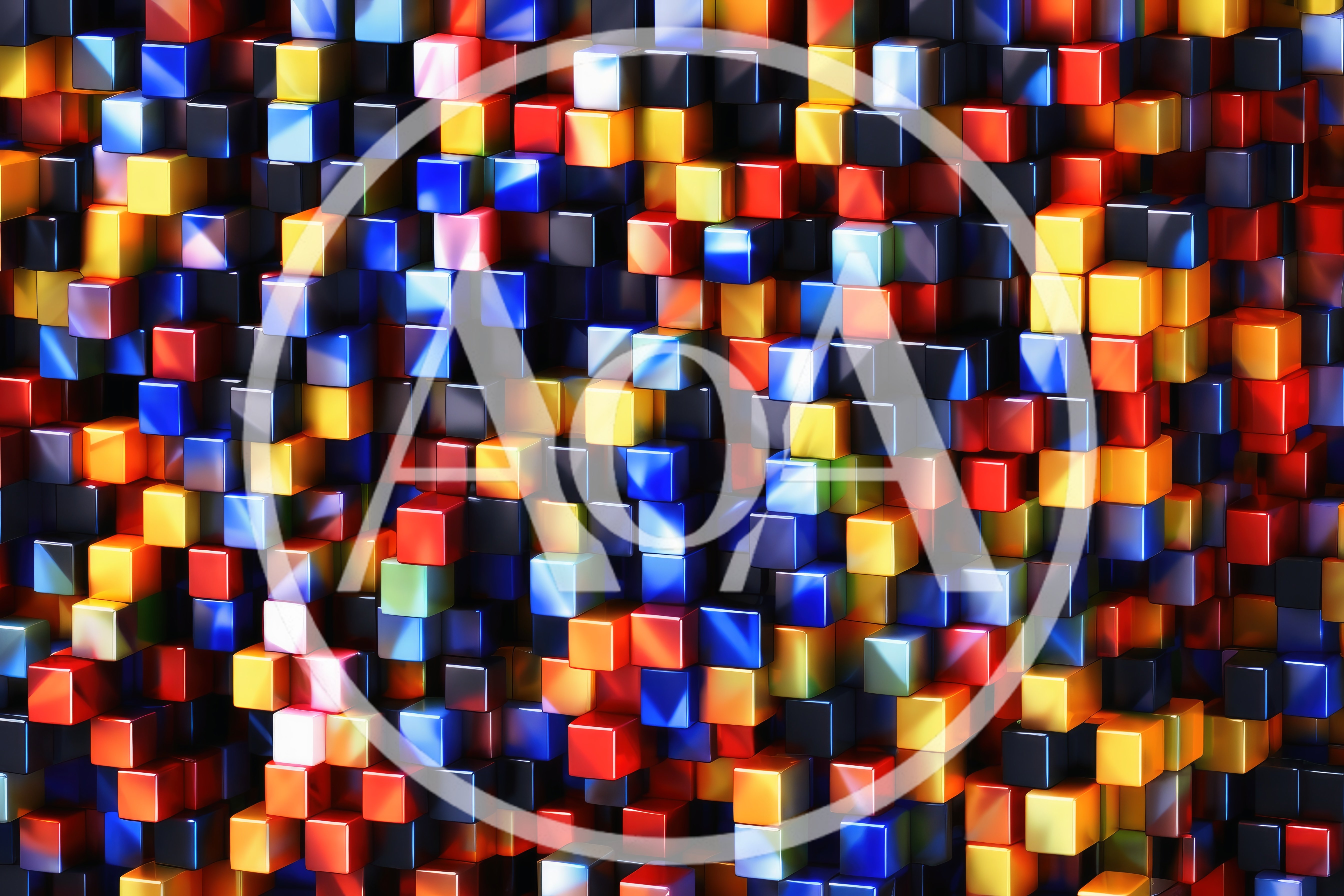 Abstract 3D Background Of Colorful Glossy Cubes