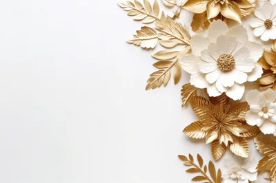 Elegant Gold and White Floral Decorative Arrangement