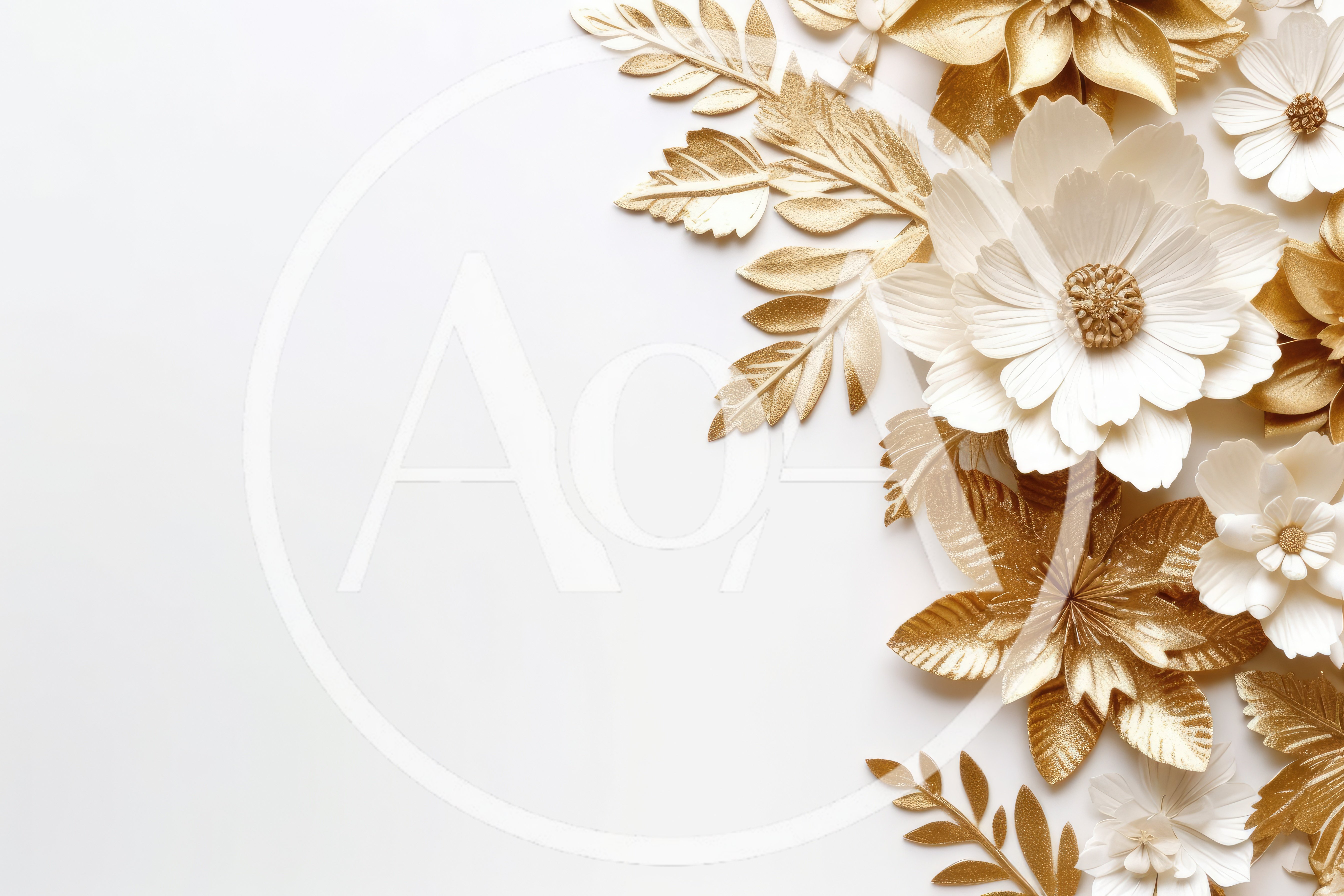 Elegant Gold and White Floral Decorative Arrangement