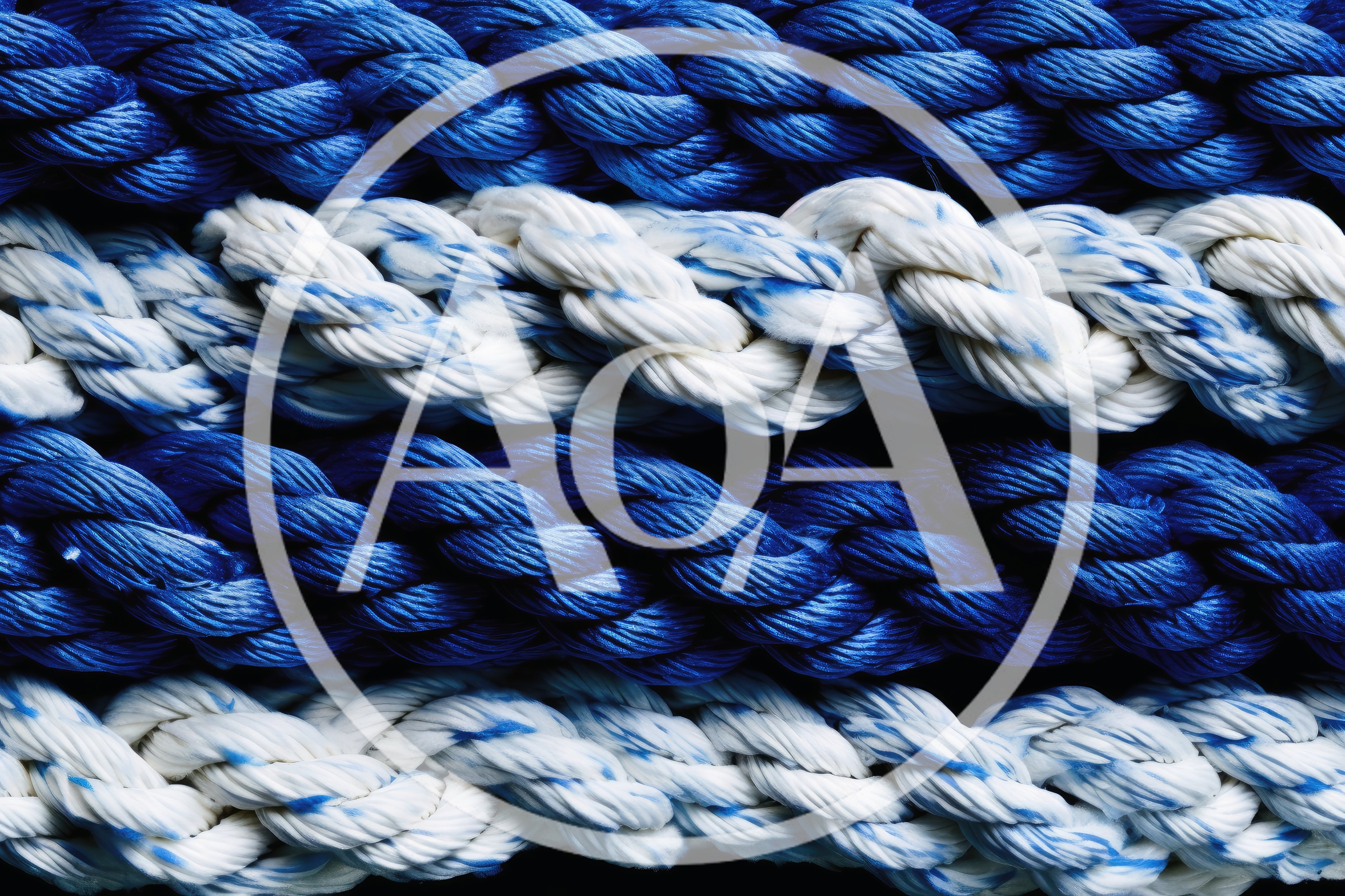 Close Up Of Braided Blue And White Nautical Ropes
