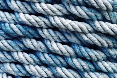 Close Up Of Thick Blue And White Twisted Rope