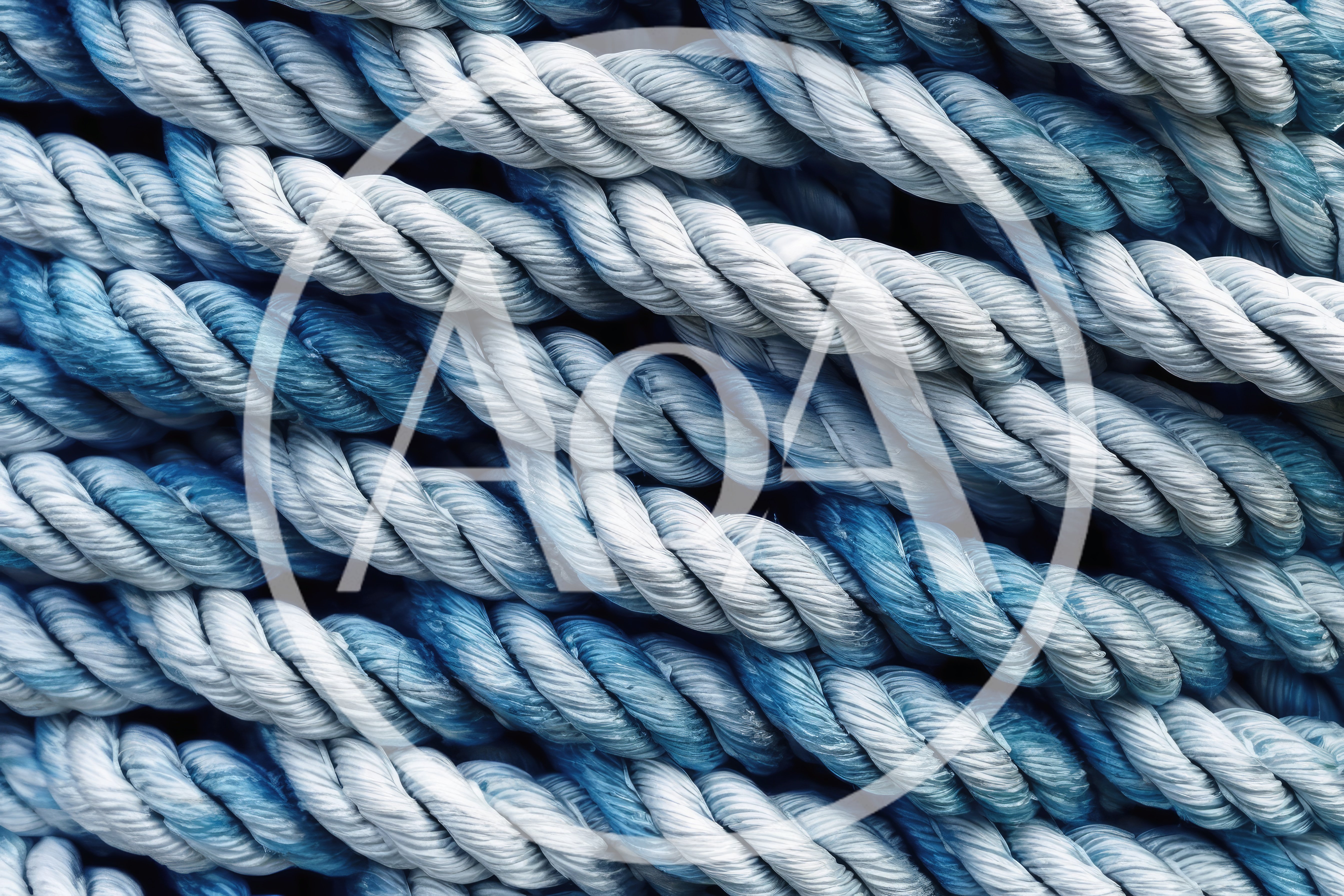 Close Up Of Thick Blue And White Twisted Rope