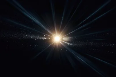 Bright Star Bursting In Deep Space