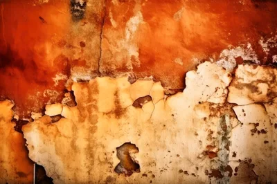 Weathered Wall Surface With Peeling Paint Texture