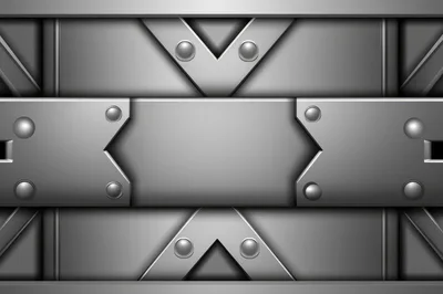 Industrial Metal Background With Riveted Steel Plates