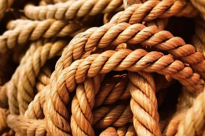 Coiled Thick Natural Fiber Rope Texture