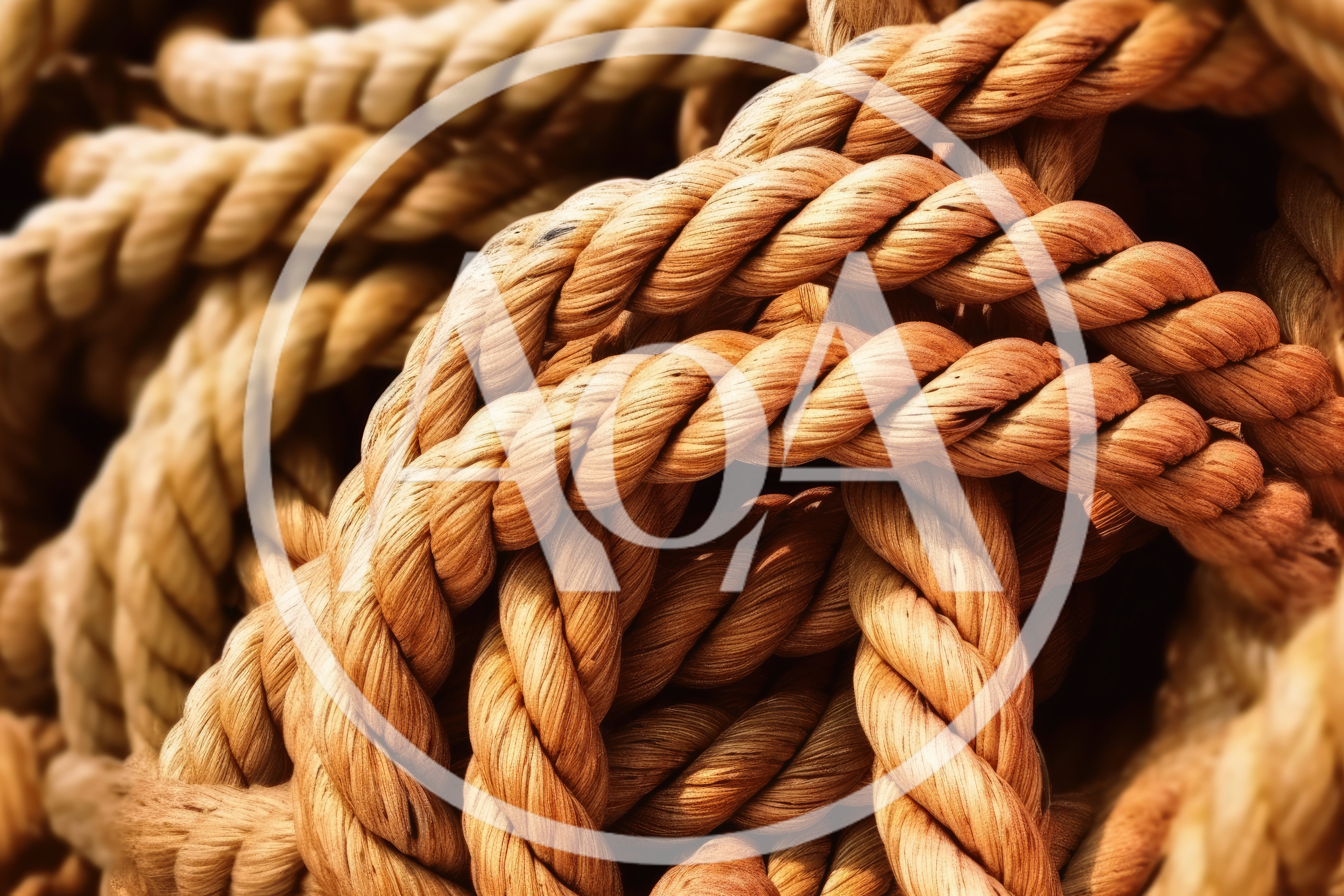 Coiled Thick Natural Fiber Rope Texture