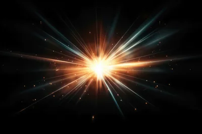 Bright Golden Supernova Explosion In Deep Space