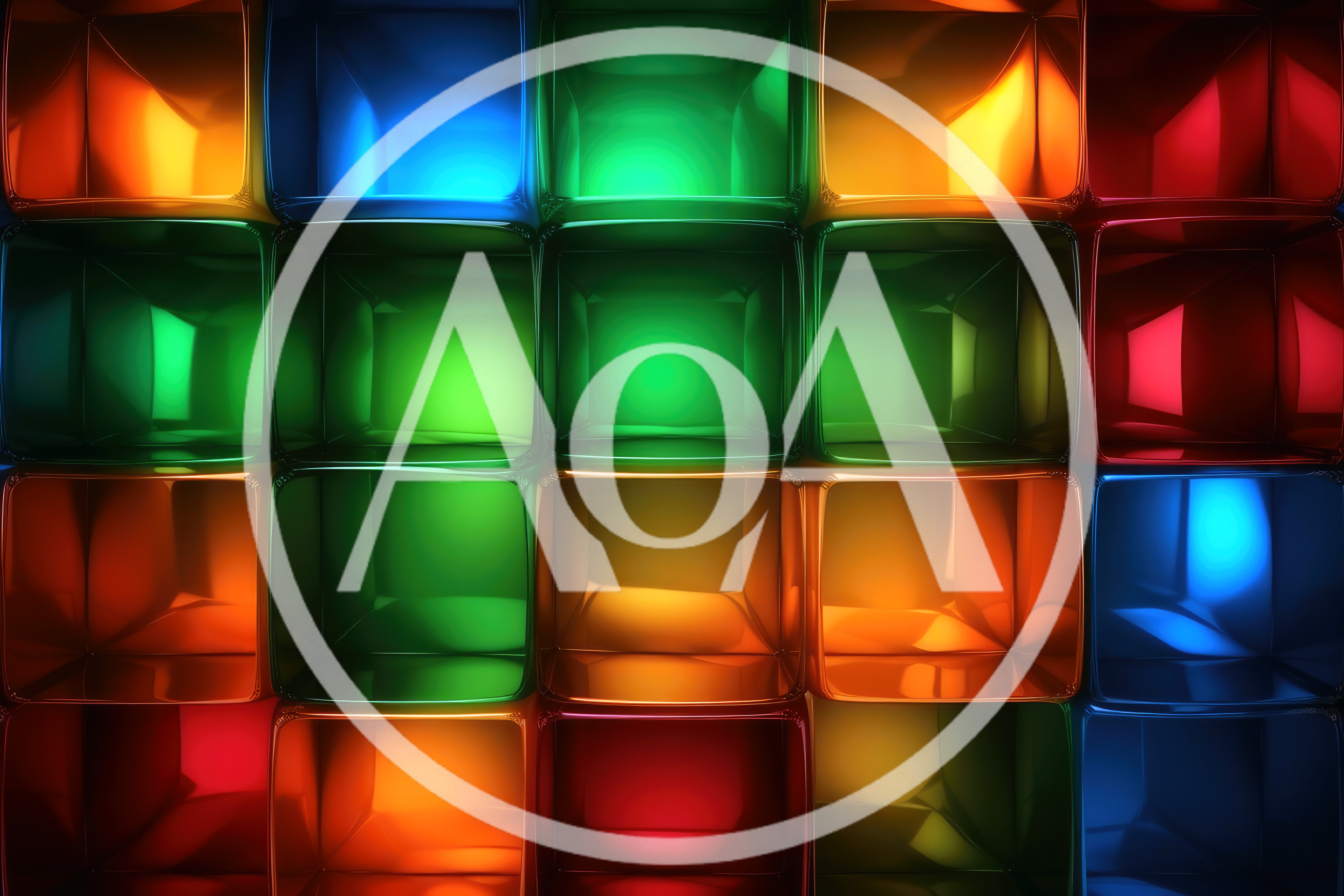 Abstract Background Of Glowing Multi Colored Glass Cubes