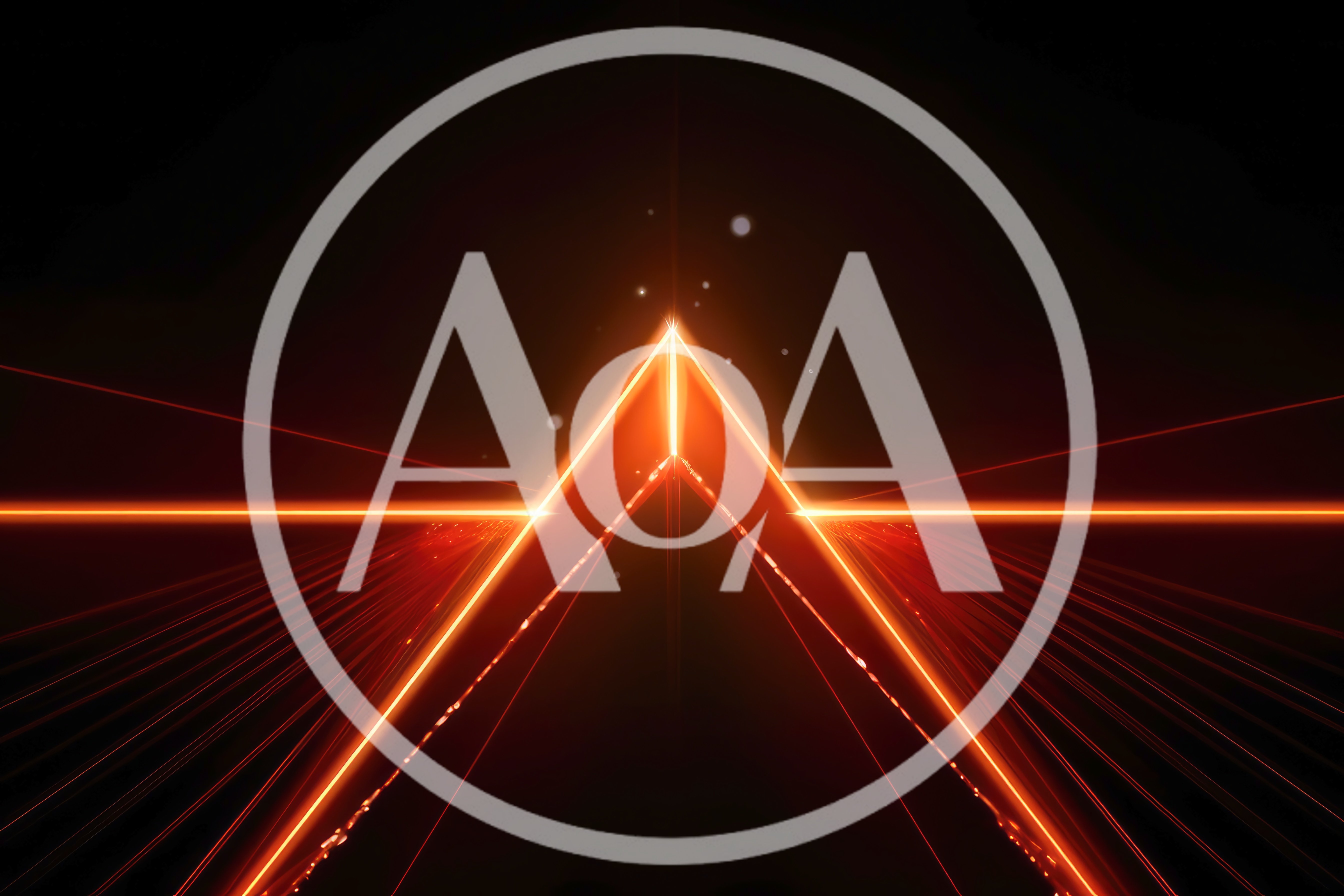 Abstract Glowing Orange Triangular Light Tunnel