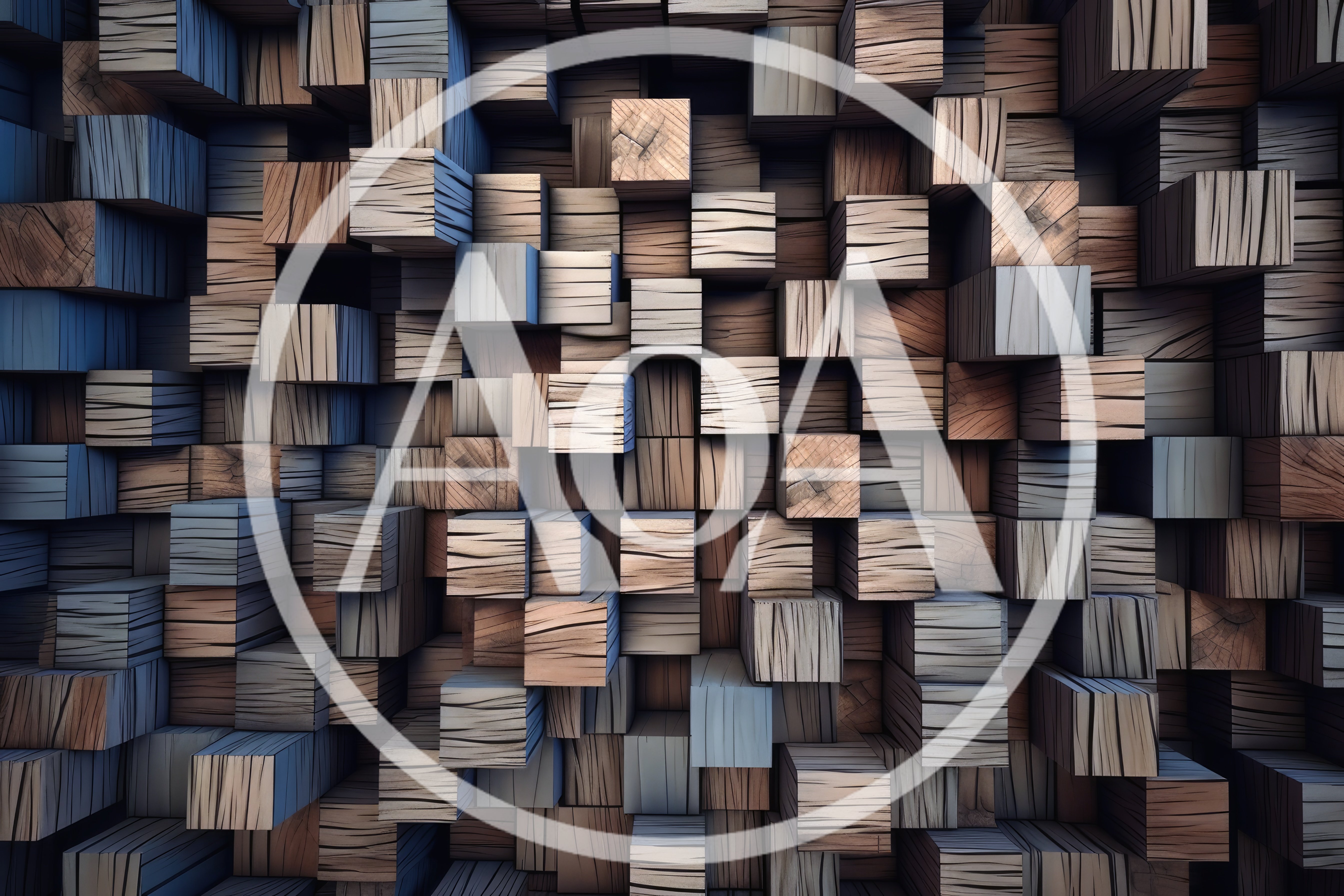 Abstract 3D Wooden Block Wall Texture