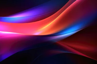 Abstract Flowing Waves Of Vibrant Neon Light