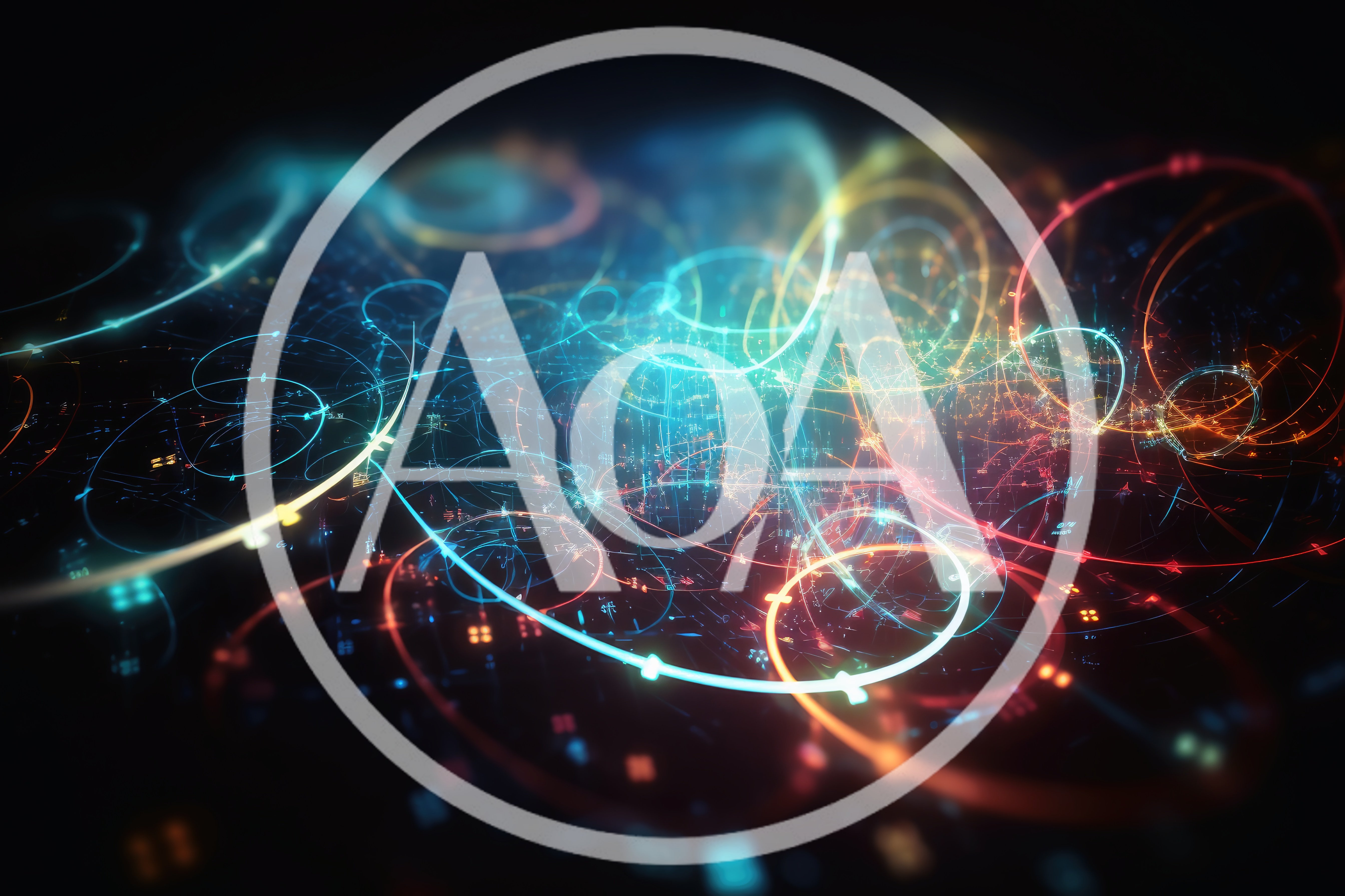 Abstract Digital Network Connections With Glowing Light Trails