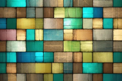 Abstract Background Of Multicolored Wooden Rectangular Planks