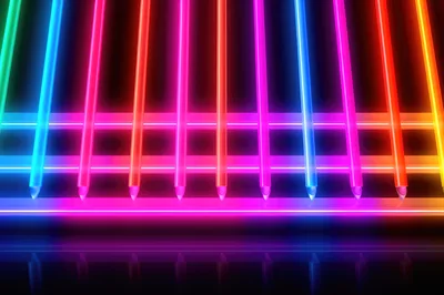 Abstract Neon Light Tubes Background
