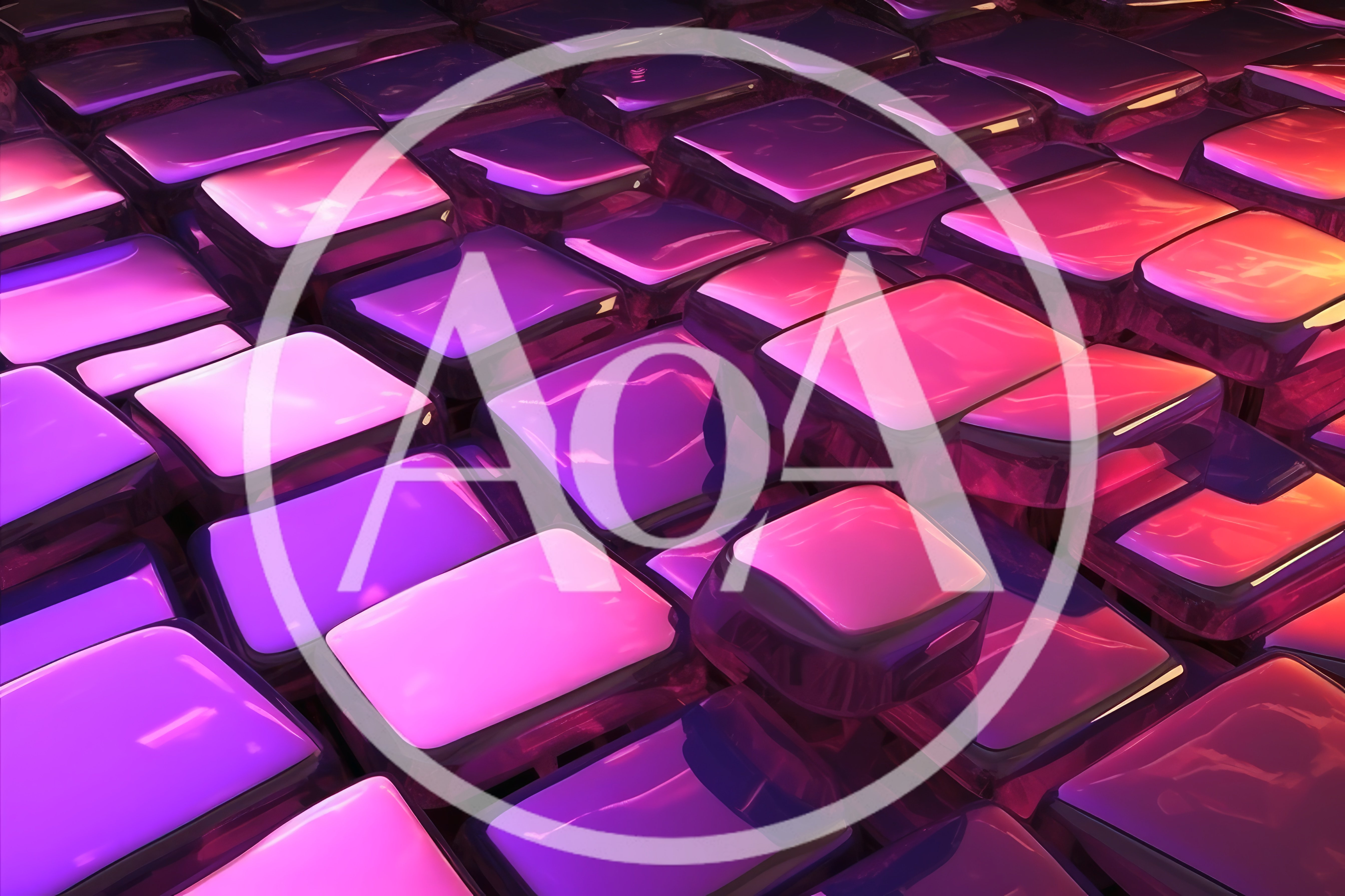 Abstract 3D Background With Glowing Purple Glass Cubes