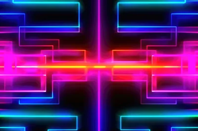 Abstract Neon Geometric Light Patterns