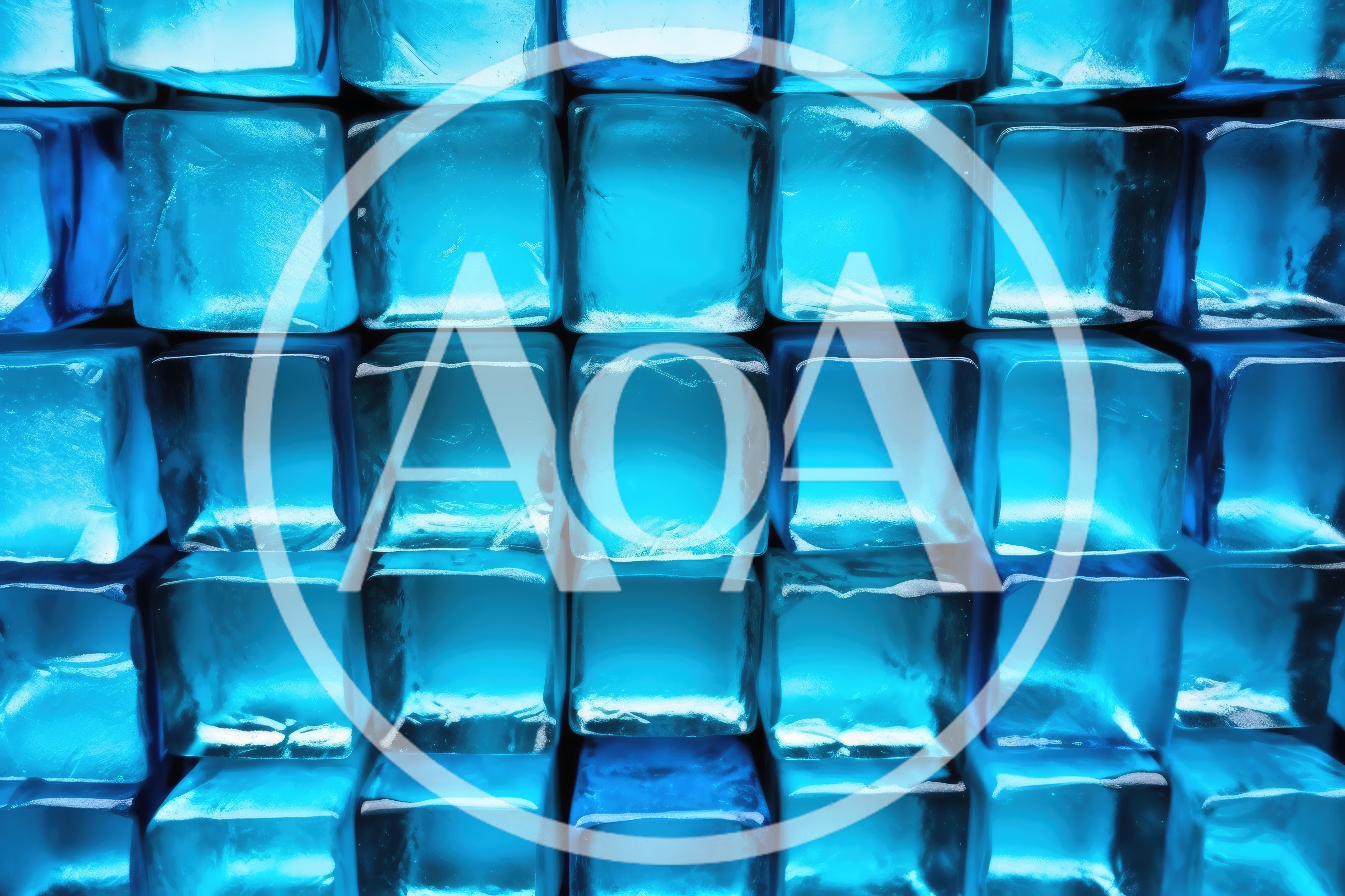 Glowing Blue Ice Cubes Background