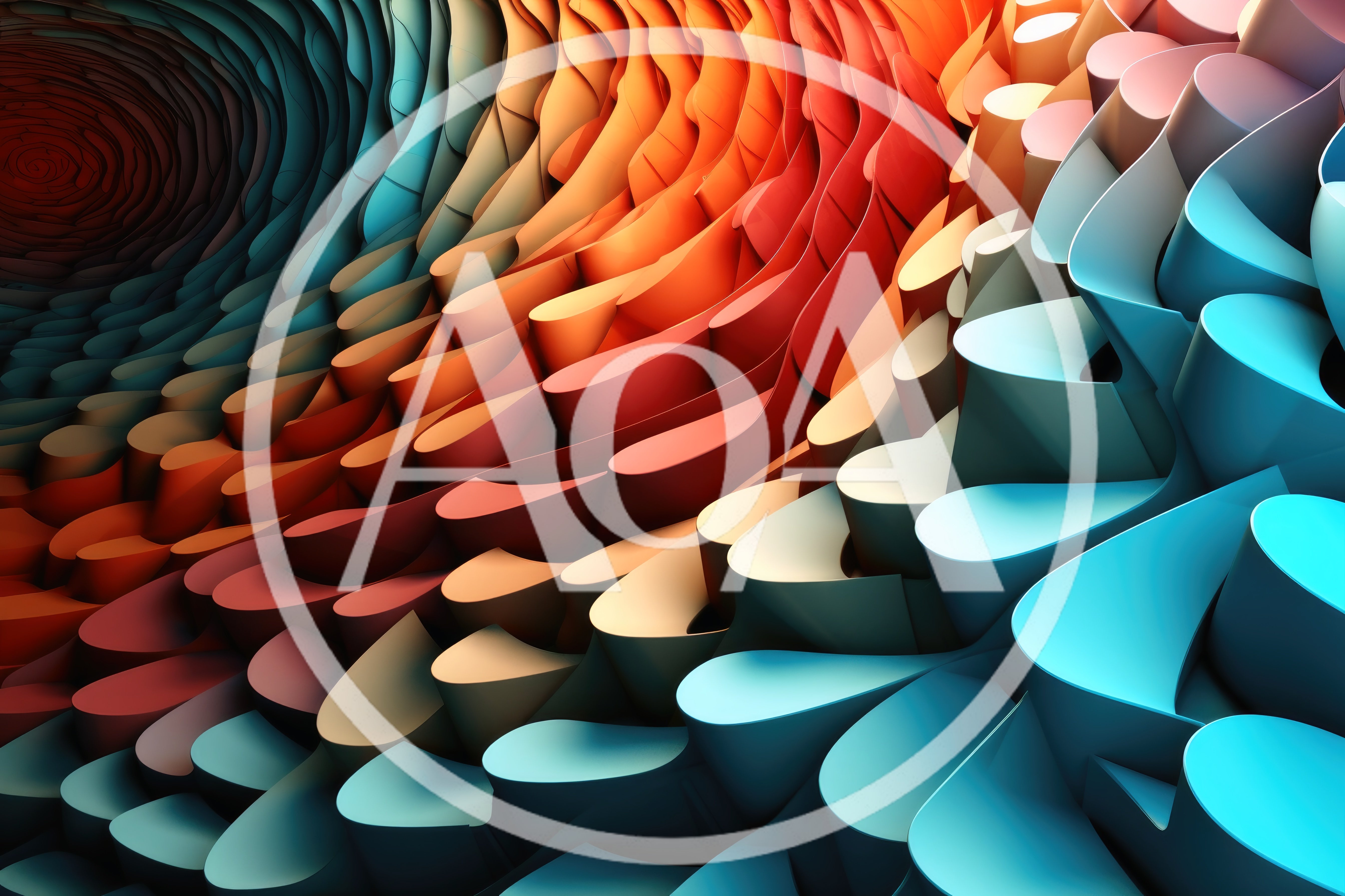 Abstract 3D Wave Pattern With Gradient Colors