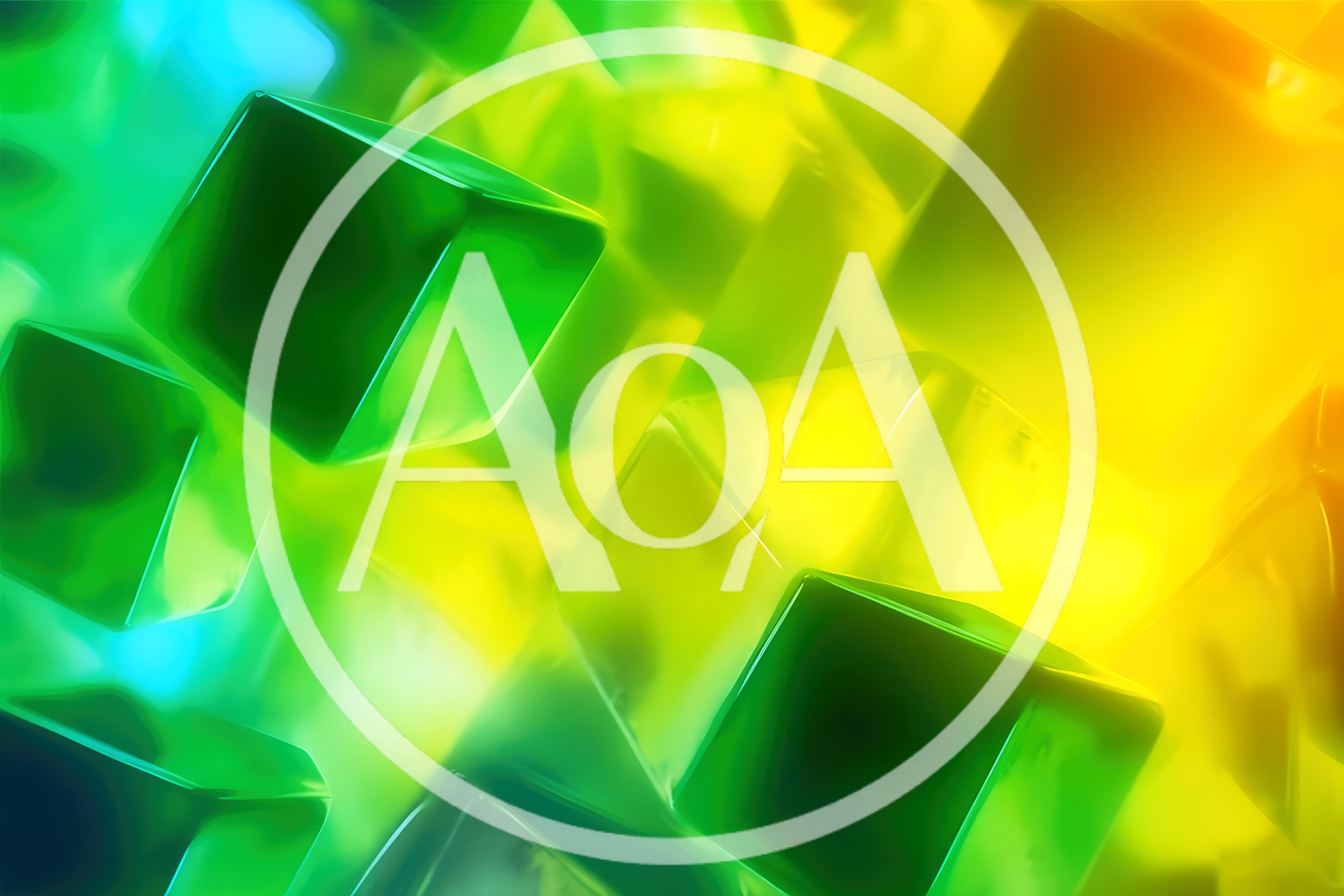 Abstract 3D Render Of Glowing Translucent Cubes