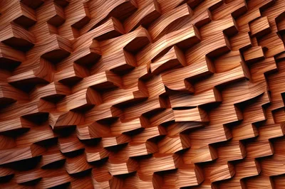 Abstract Geometric Wooden Wall Panel Texture