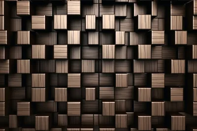 Abstract 3D Wooden Block Wall Texture