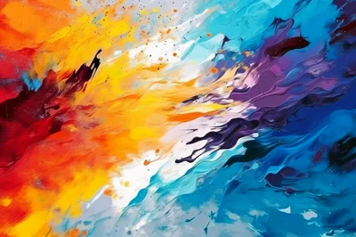 Abstract Fluid Acrylic Paint Pouring Background