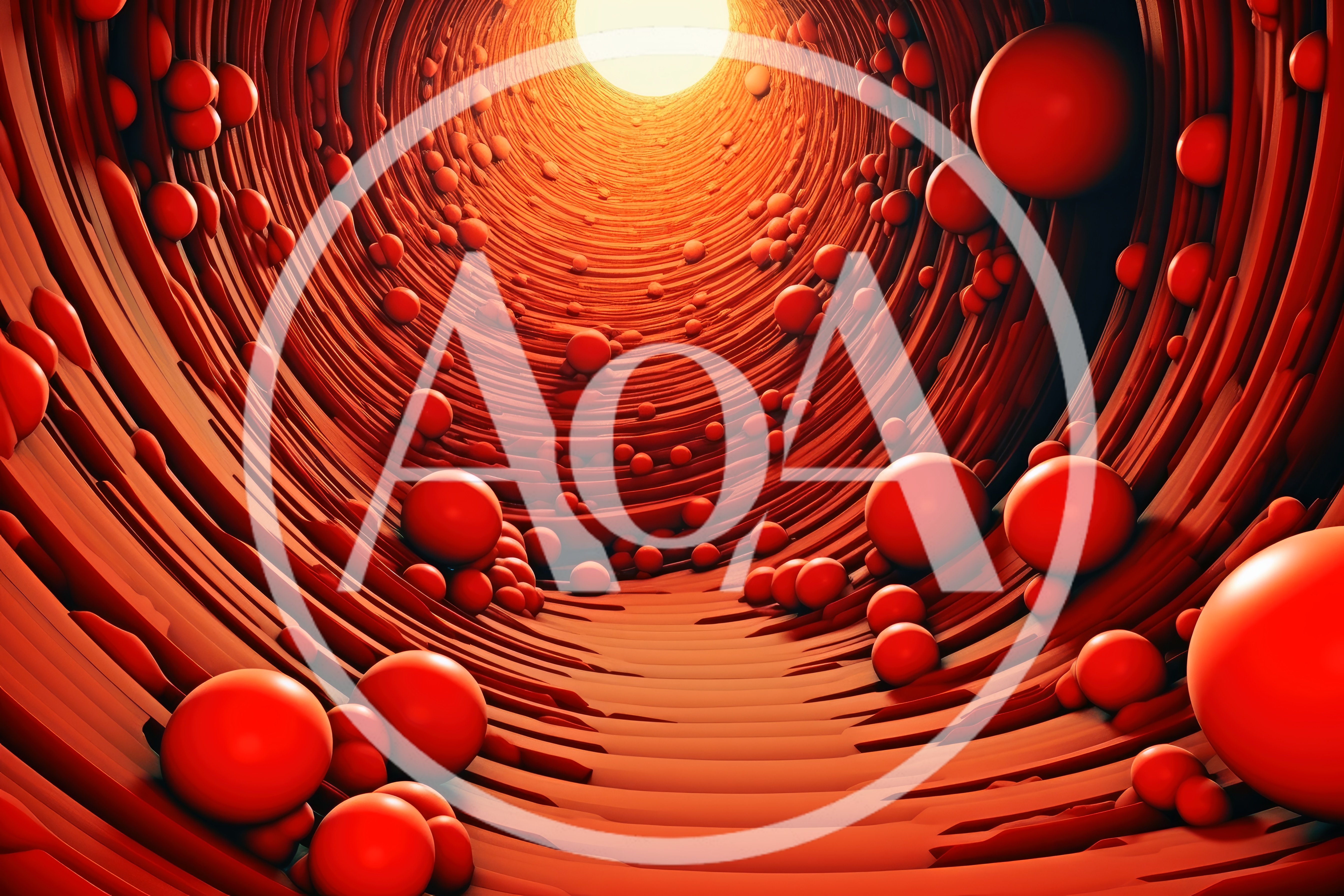 Microscopic View Of Red Blood Cells In Artery