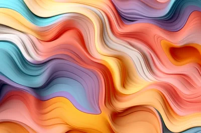 Abstract Fluid Waves With Vibrant Gradient Colors