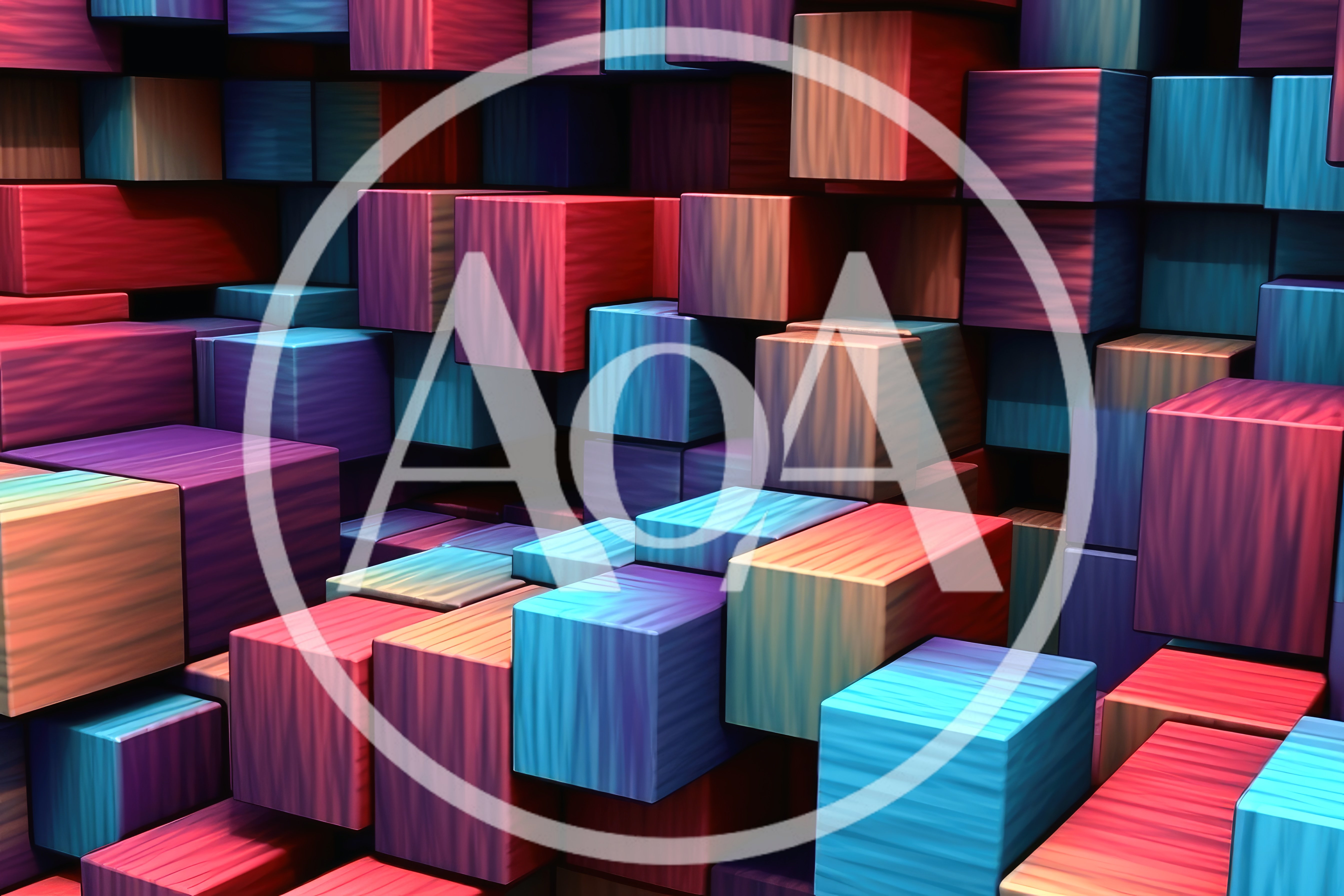 Abstract 3D Geometric Cubes With Vibrant Gradient Textures