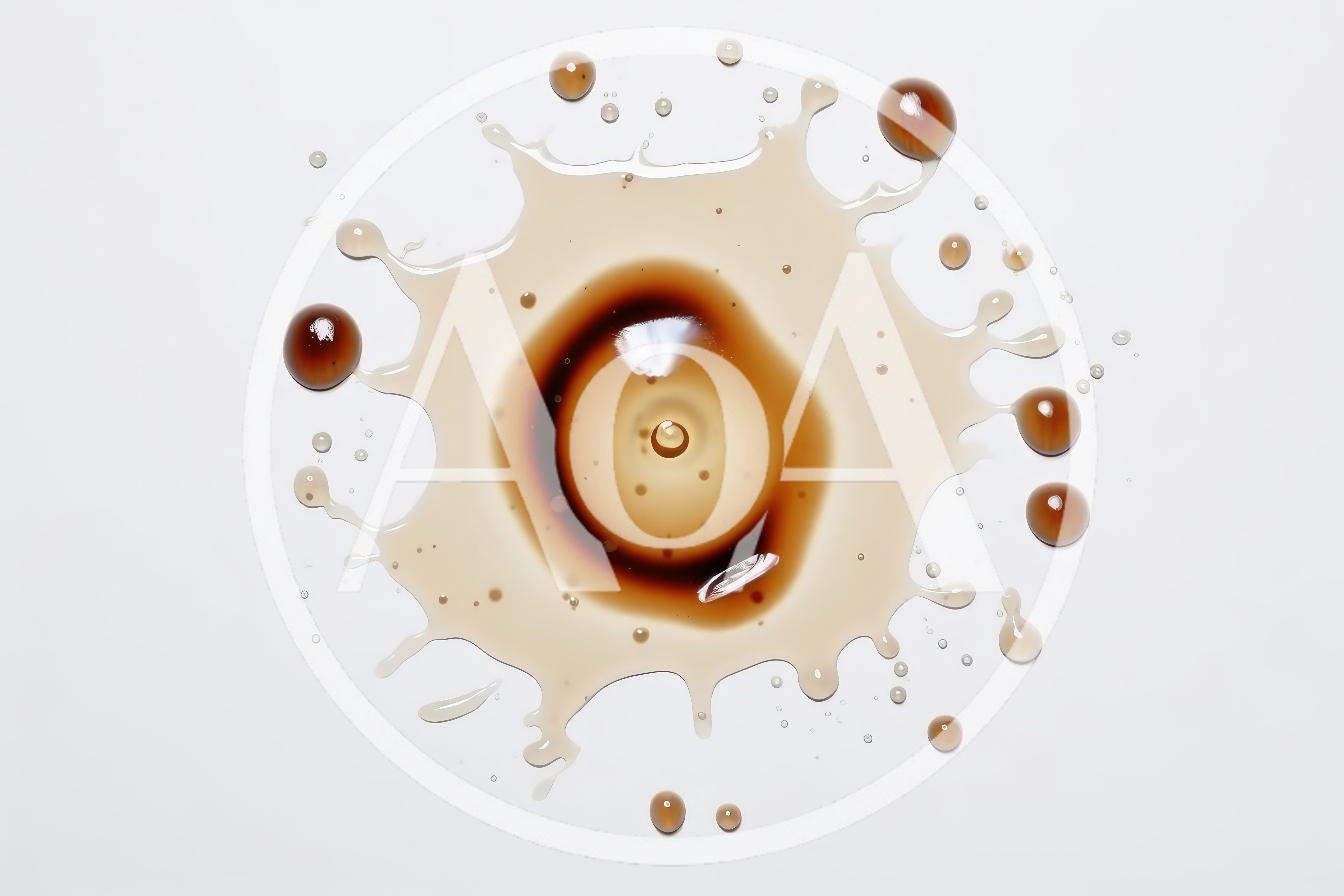 Coffee Splash Pattern on White Background
