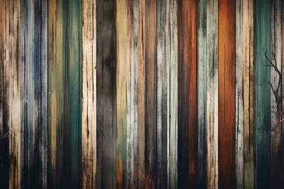 Vertical Multi-Colored Weathered Wooden Planks Background