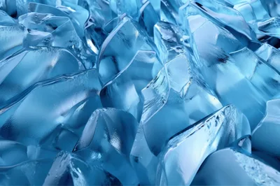 Abstract Close Up Of Translucent Blue Ice Crystals