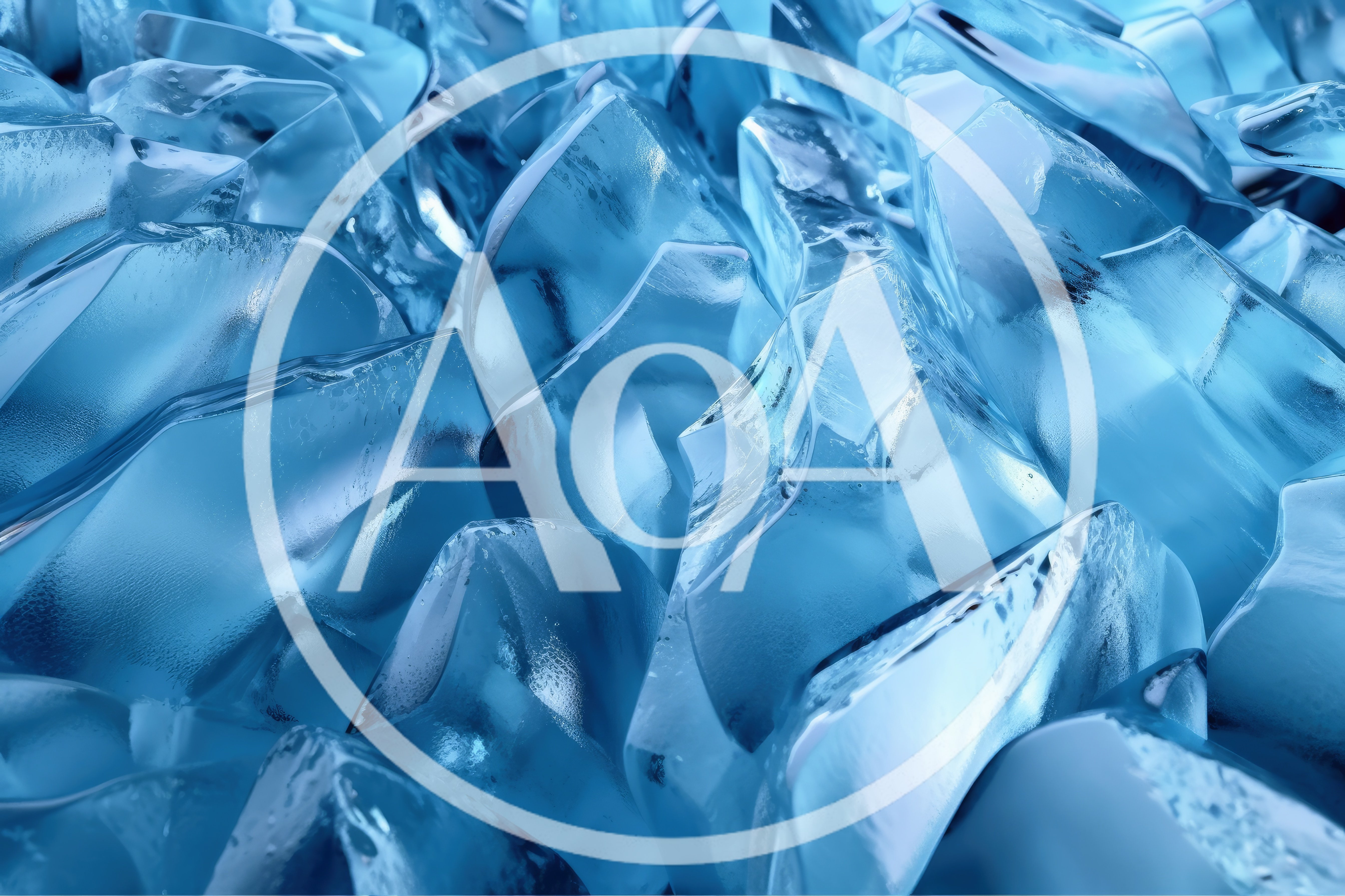 Abstract Close Up Of Translucent Blue Ice Crystals