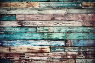 Rustic Weathered Wooden Planks With Distressed Paint Texture