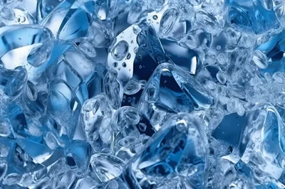 Macro Close Up Of Crushed Ice Cubes
