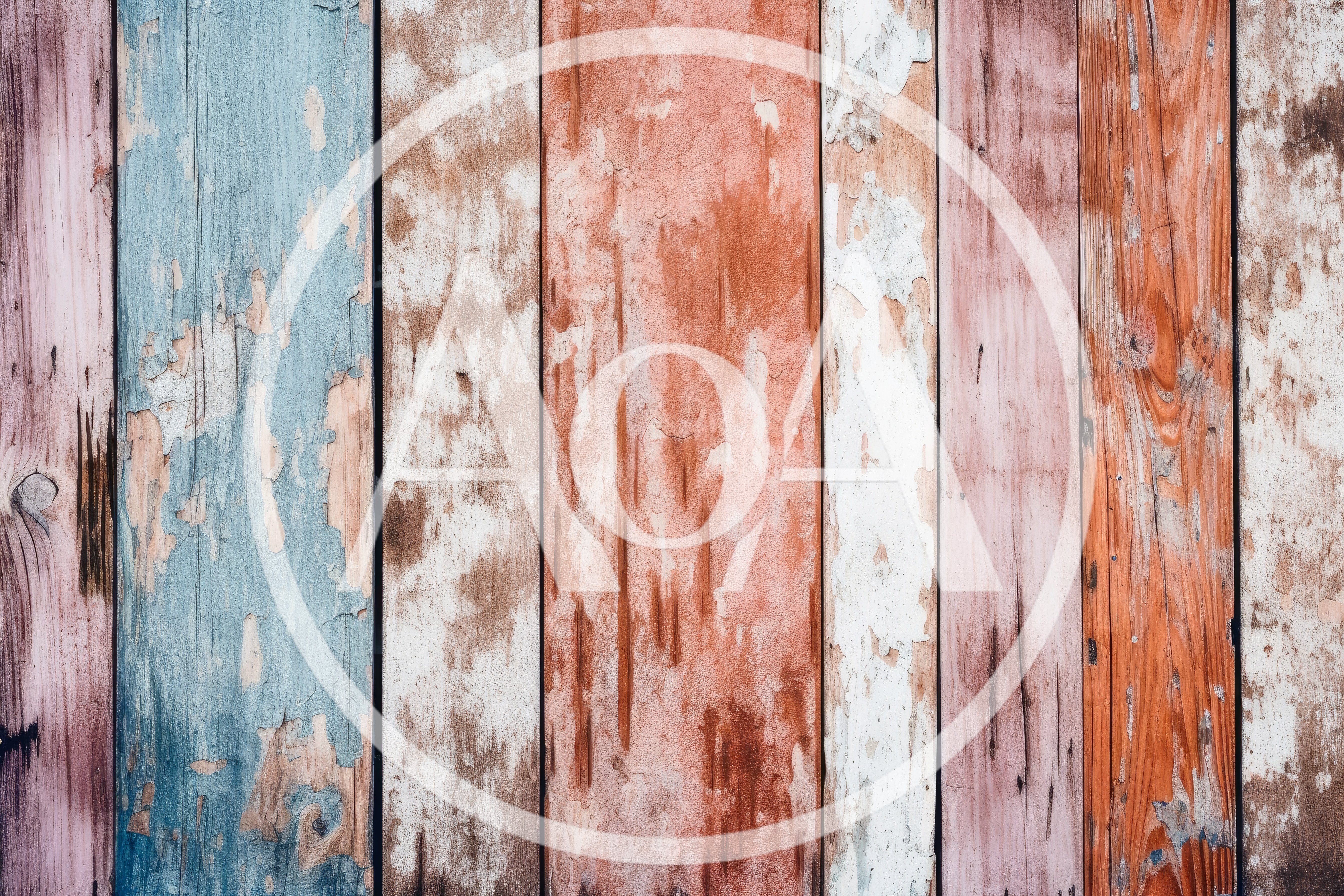 Weathered Multi Colored Painted Wooden Planks Background