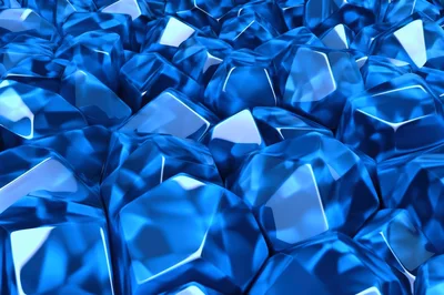 Abstract Background Of Glowing Blue Crystal Geometric Shapes