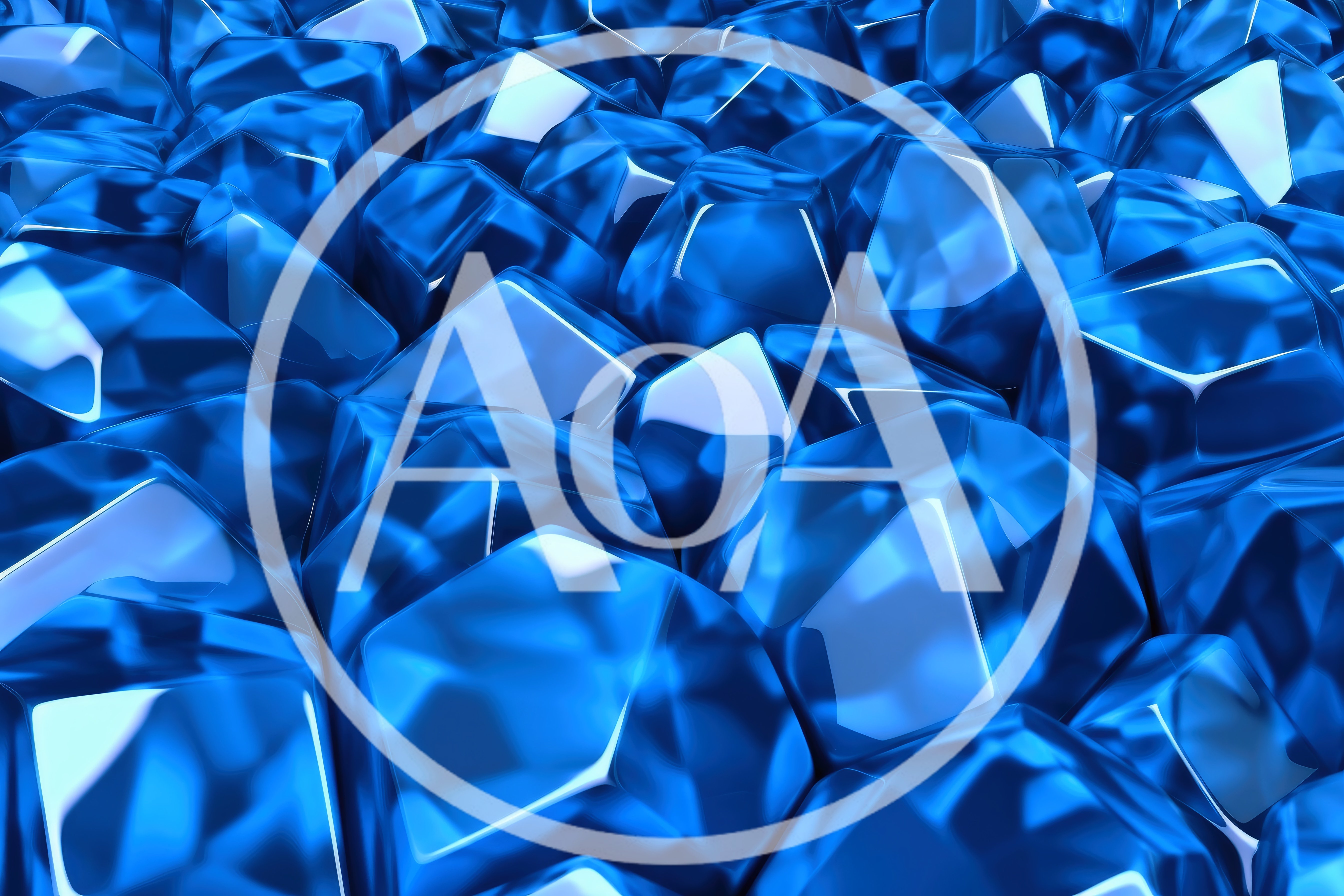 Abstract Background Of Glowing Blue Crystal Geometric Shapes