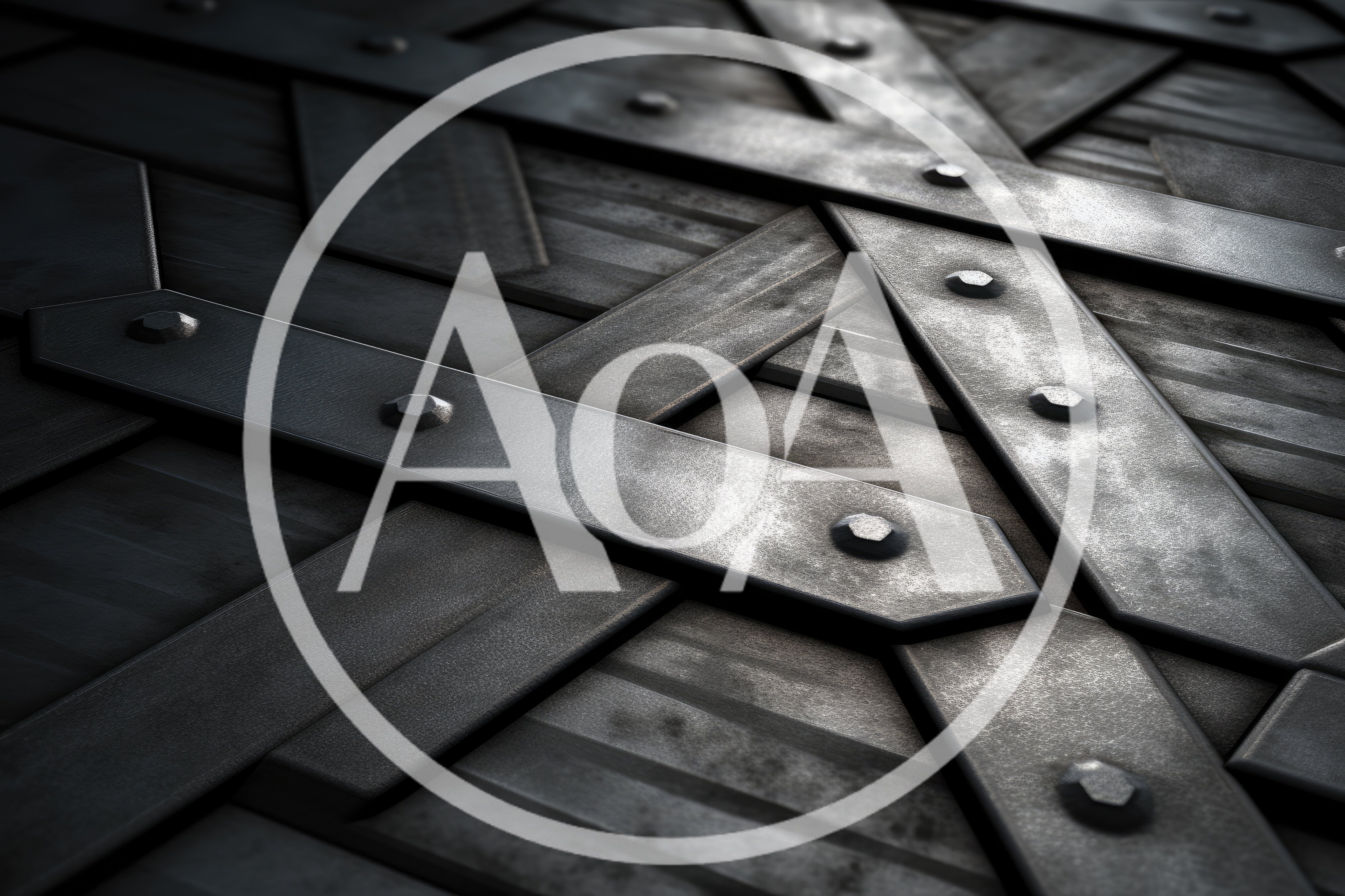 Close Up Of Industrial Metal Plating With Rivets