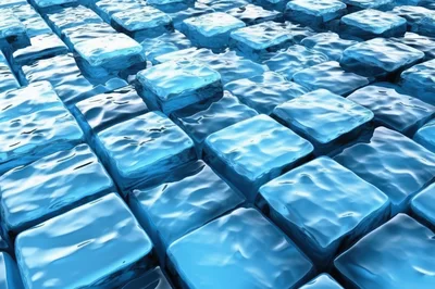 Abstract Background Of Glowing Blue Ice Cubes