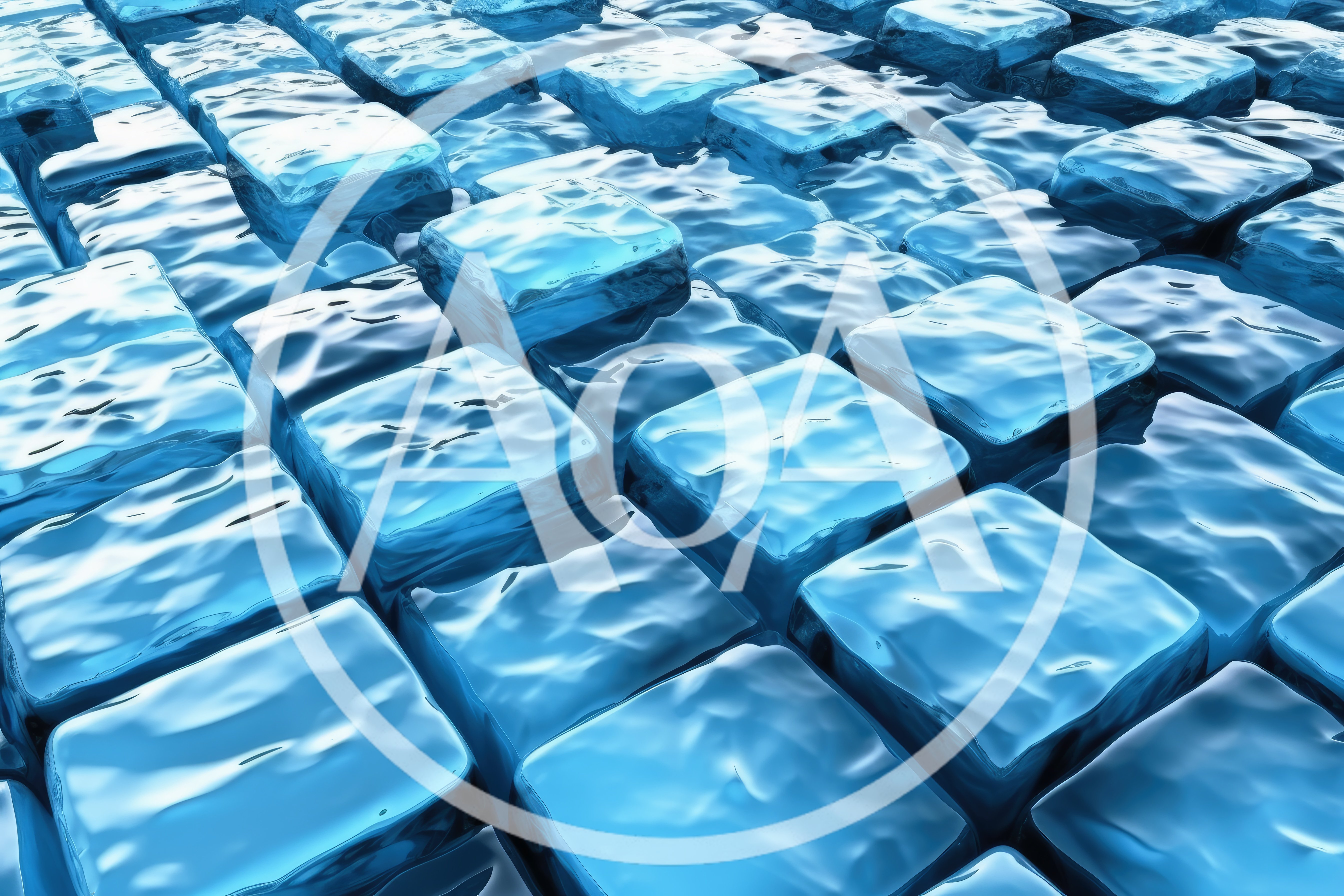 Abstract Background Of Glowing Blue Ice Cubes