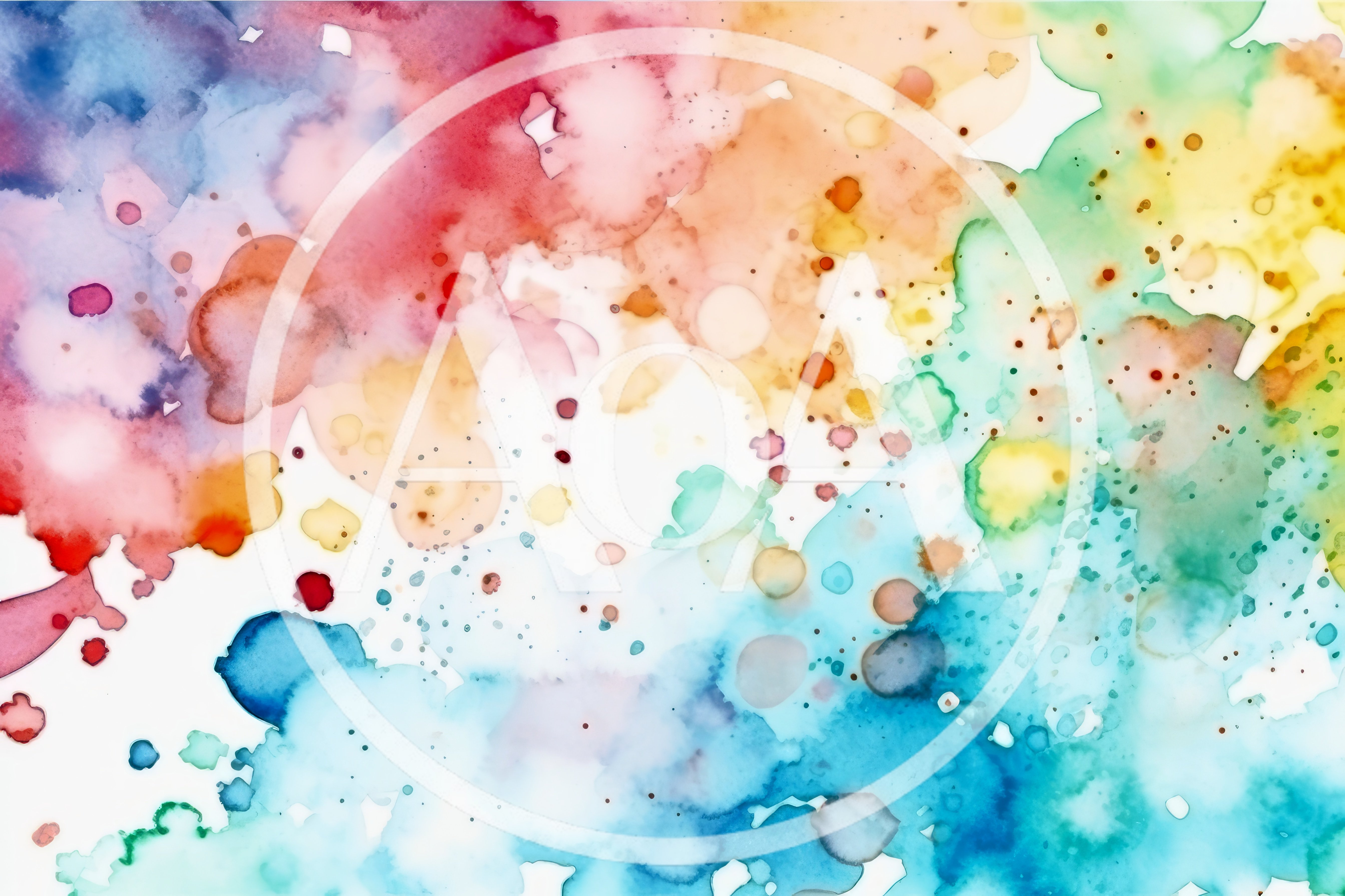 Abstract Watercolor Background With Vibrant Colorful Splatters
