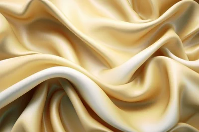Abstract Golden Silk Fabric Waves Background