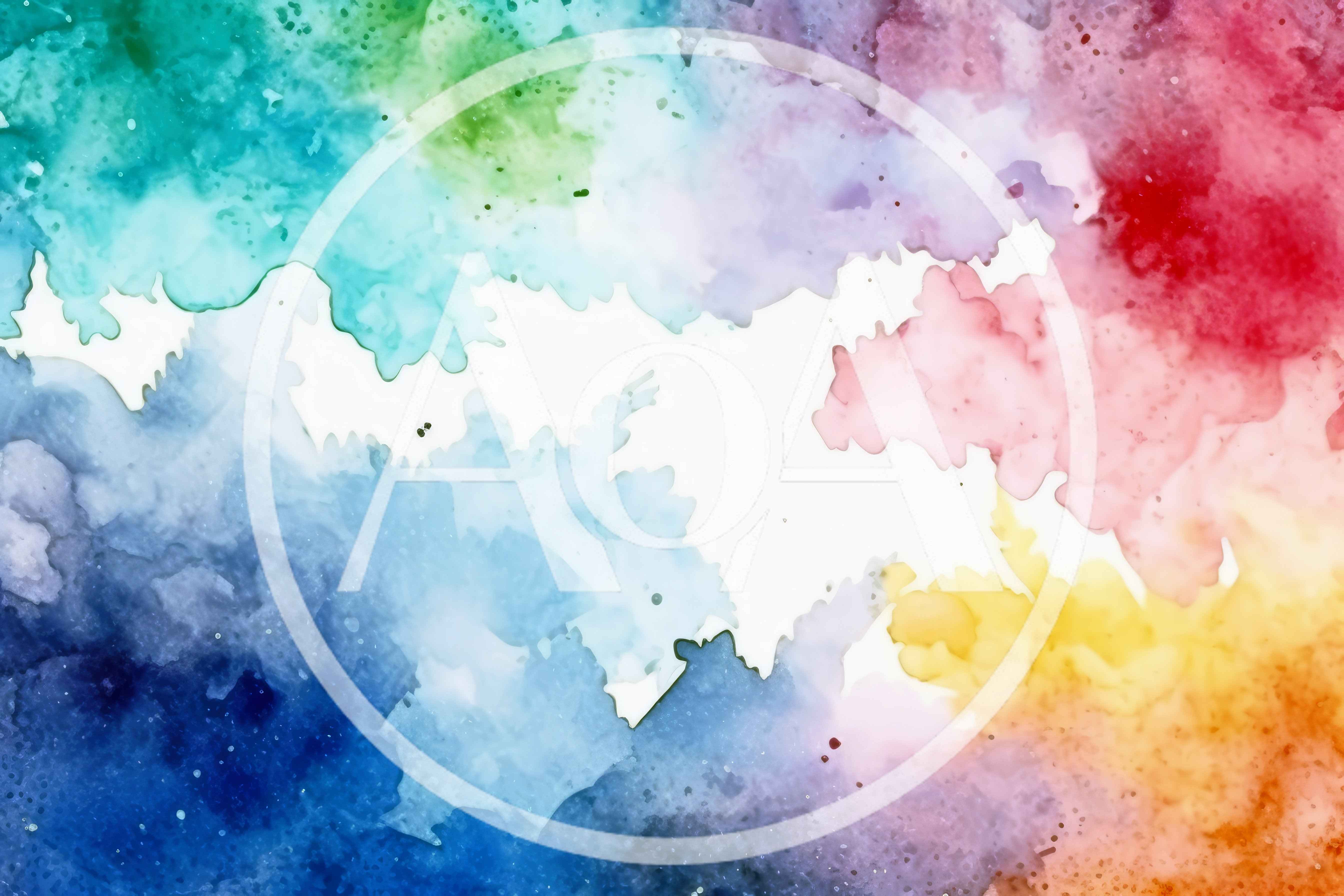 Abstract Watercolor Background With Vibrant Rainbow Splashes