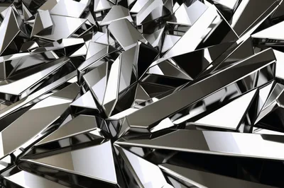 Abstract Geometric Chrome Shards Background