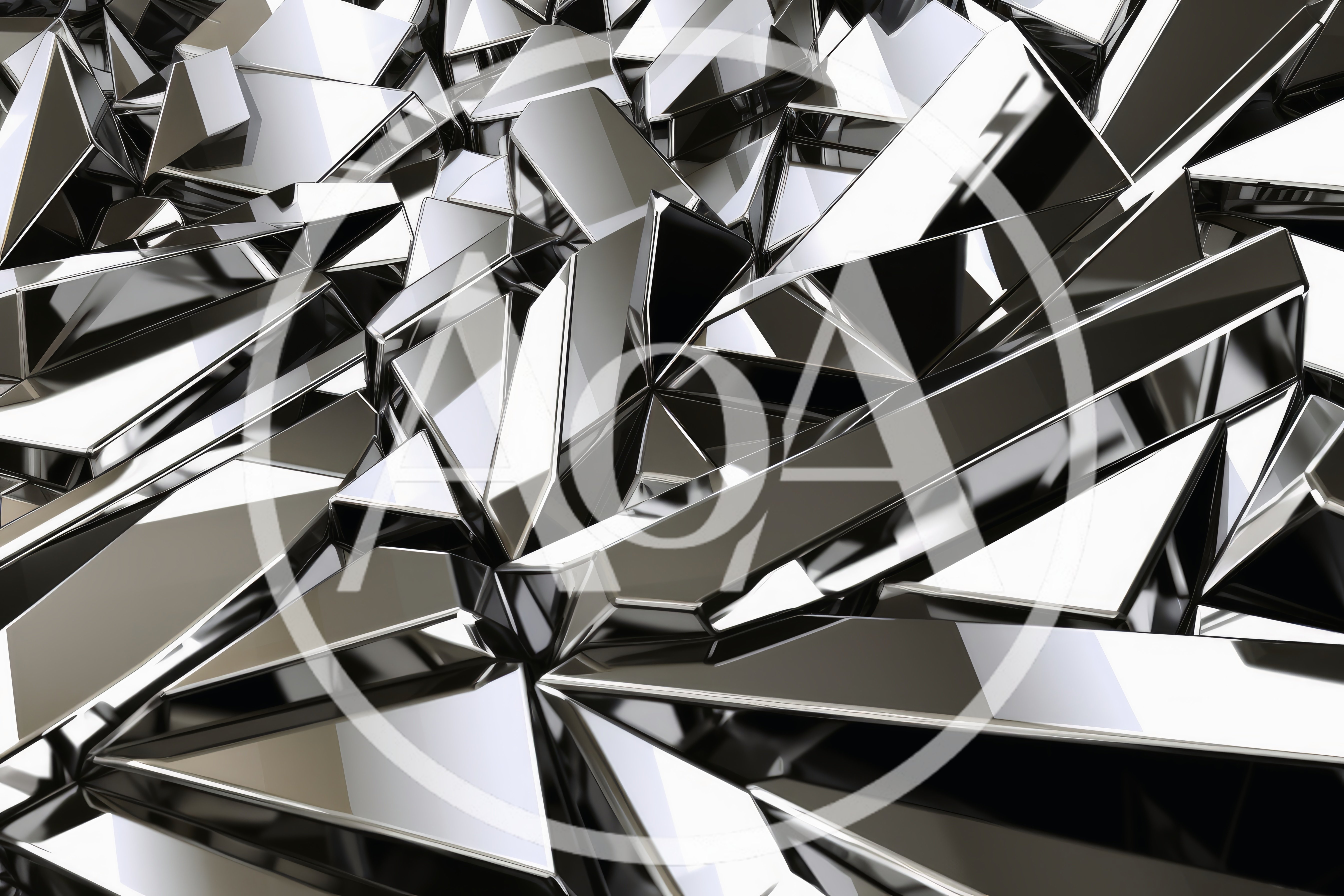 Abstract Geometric Chrome Shards Background