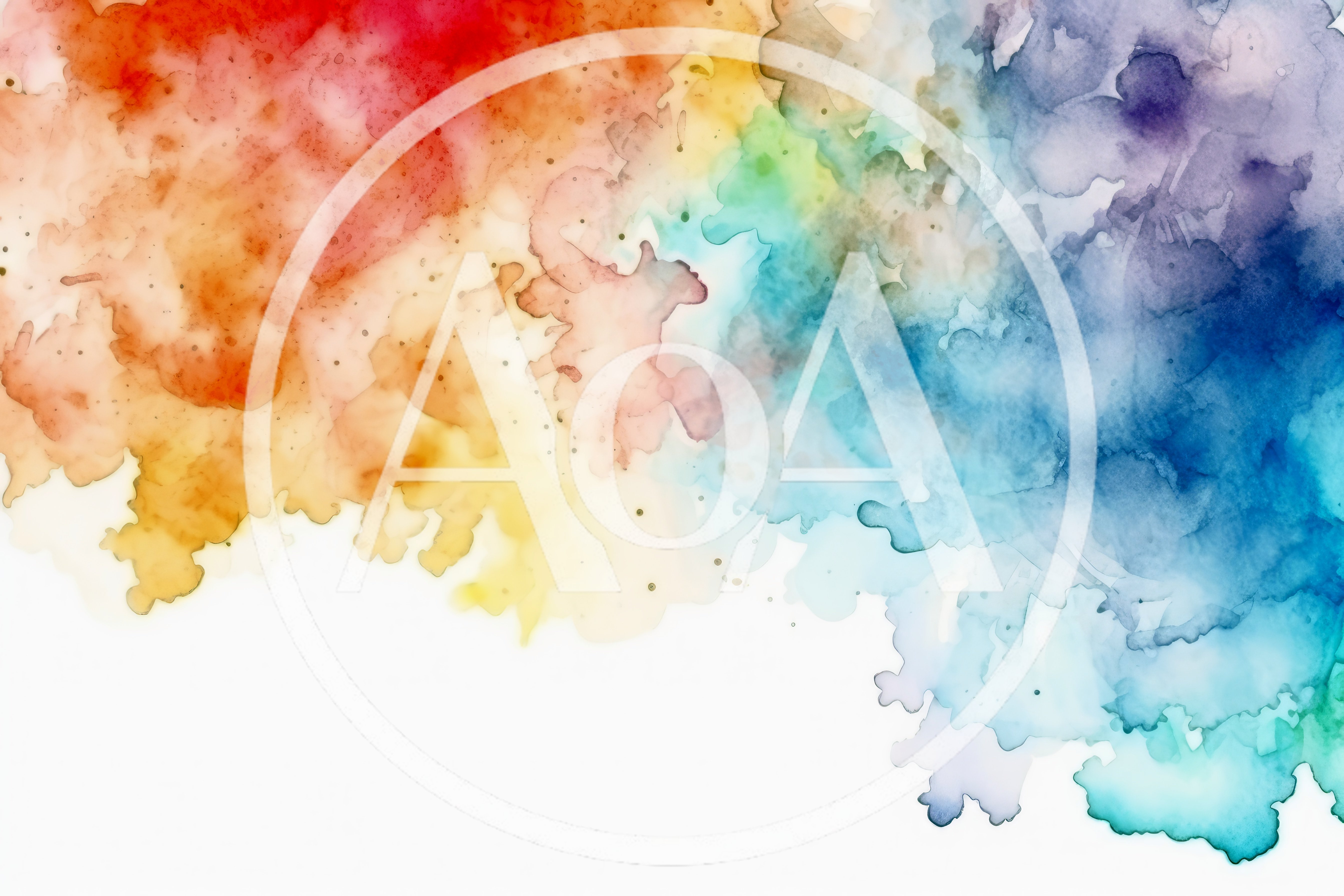 Abstract Watercolor Background With Vibrant Rainbow Color Wash