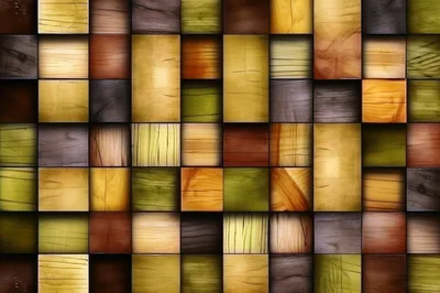 Abstract Wooden Block Wall Texture Background