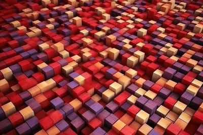 Abstract 3D Background Of Colorful Wooden Cubes